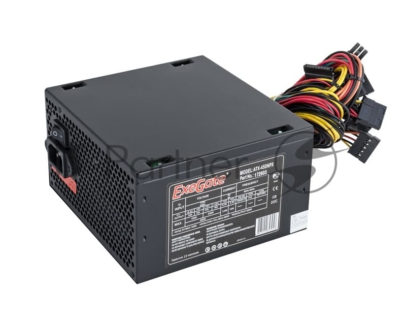 Блок питания ExeGate 450NPX (EX224733RUS-PC), 450Вт, 120мм, черный
