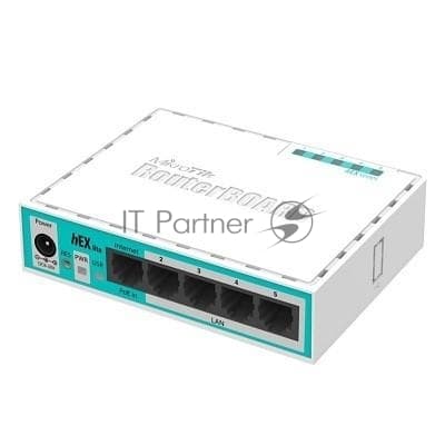 MikroTik RB750r2 Маршрутизатор hEX lite, 5 портов, LAN 4x100 Мбит/с, WAN 1x100 Мбит/с, питание Jack или PoE