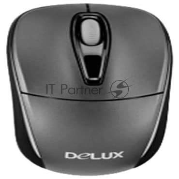Мышь DELUX DLM-123GB (2.4G тёмно серая),лазерная, беспроводная