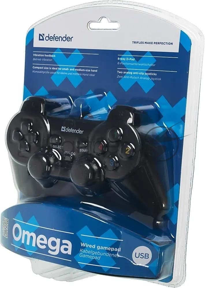 Defender Проводной геймпад Omega USB, 12 кнопок, 2 стика