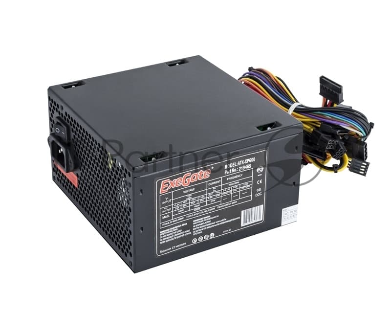Блок питания ExeGate XP600 (EX219465RUS-PC), 600Вт, 120мм, черный