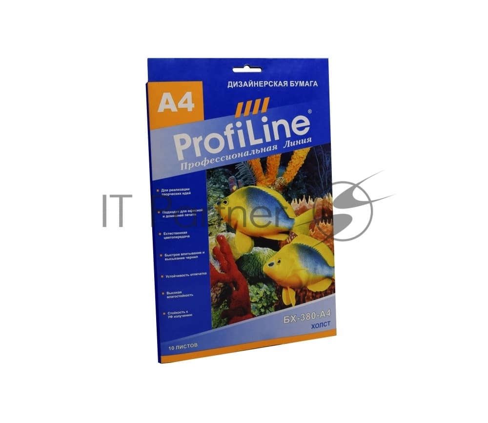 БХ-380-А4-10 ХОЛСТ на основе хлопка ProfiLine 380г/м2, А4, 10л, 1440 dpi
