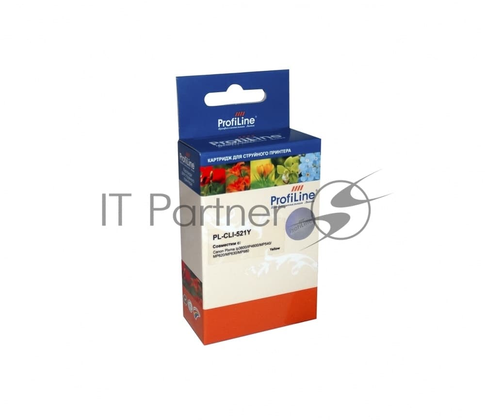 Картридж струйный ProfiLine PL-CLI-521Y для принтеров Canon Pixma IP3600/IP4600/MP540/MP550/MP620/MP630/MP980 с чипом водн