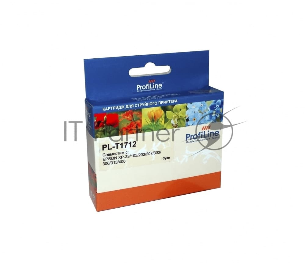 Картридж струйный ProfiLine PL-T1712 для Epson XP-33/103/203/207/303/306/313/406 экономичный повышенной емкости Cyan водн