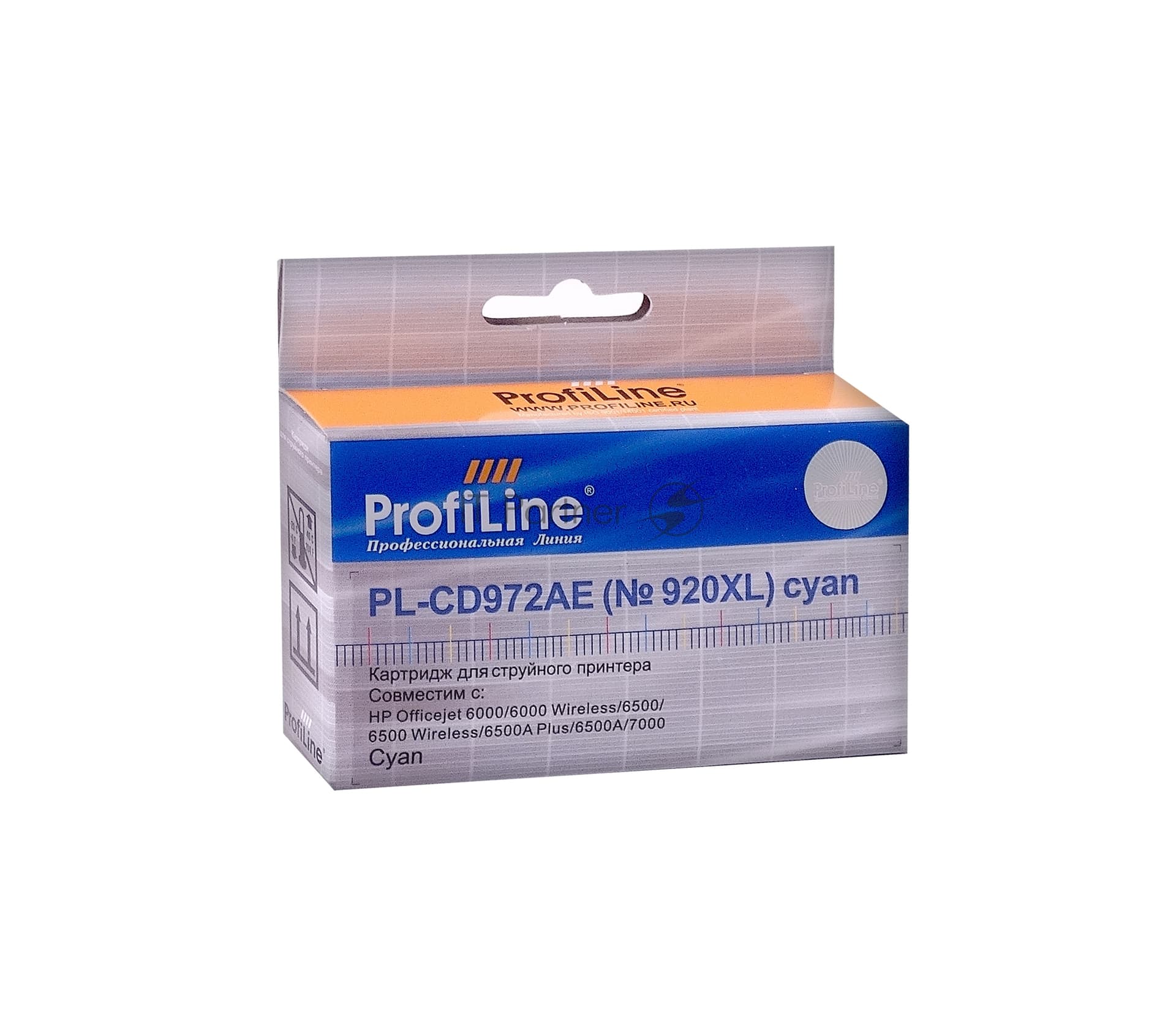 Картридж струйный ProfiLine PL-CD972AE №920XL для принтеров HP officejet 6000/6500/7000 Cyan водн