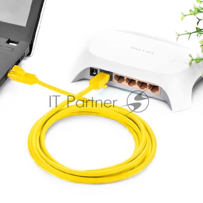 Патч-корд Greenconnect UTP прямой ethernet 0.5m cat.5е, RJ45, литой (Желтый) (GCR-LNC02-0.5m)
