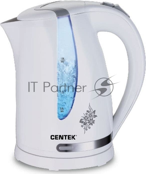 Чайник электрический Centek CT-0040 белый 1.8л, 2200 Вт, открывание кнопкой, внутренняя подсветка