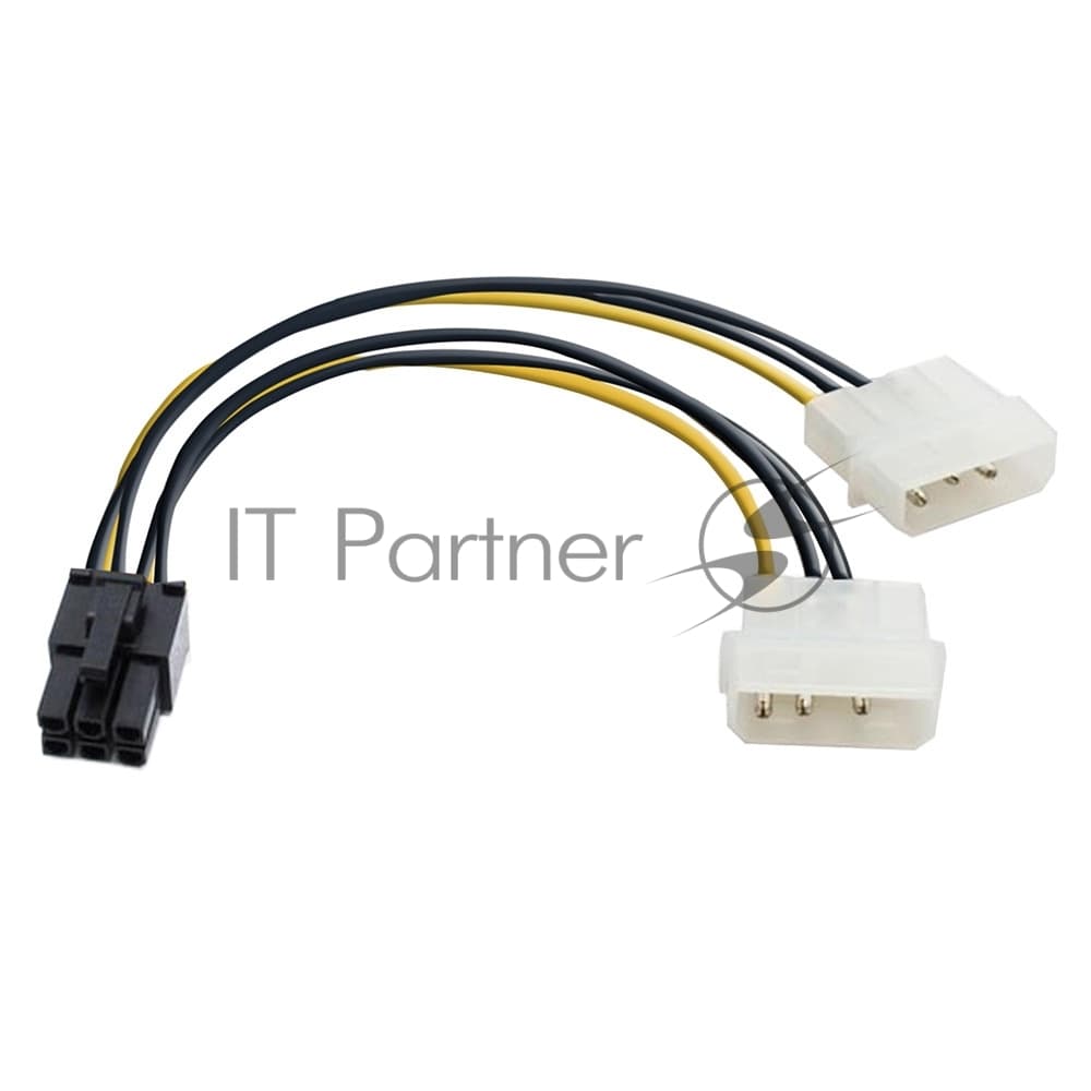 Переходник питания PCI-Express 6pin ExeGate EX-CC-PSU-6 (от 2х разъемов Molex (IDE) блока питания, 0,15м)