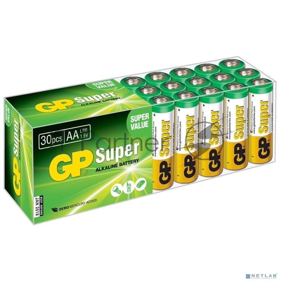 Батарея GP Super Alkaline 15A LR6 AA (30шт)