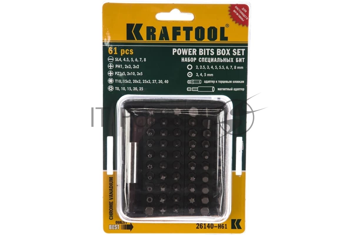 Набор бит Kraftool 26140-H61 (61пред.) для шуруповертов