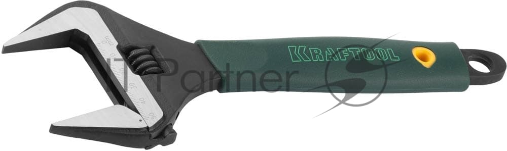 Ключ разводной KRAFTOOLCr-V,фосфатир,эргоном рукоятка из эластомера,увелич зев,угол наклона губок 15град,250мм/10",50мм