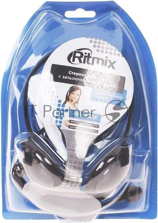 Гарнитура Ritmix RH-331M чёрный, проводная, 3.5 мм