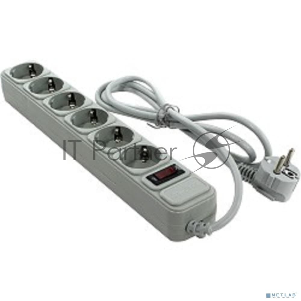 Сетевой фильтр ExeGate EX119388RUS SP-6-1.8G (6 розеток, 1.8 м, евровилка, серый)