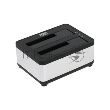 Докстанция 2x2,5"/3,5" SATAIII AgeStar 3UBT8 (SILVER) USB 3.0, пластик, серебристый