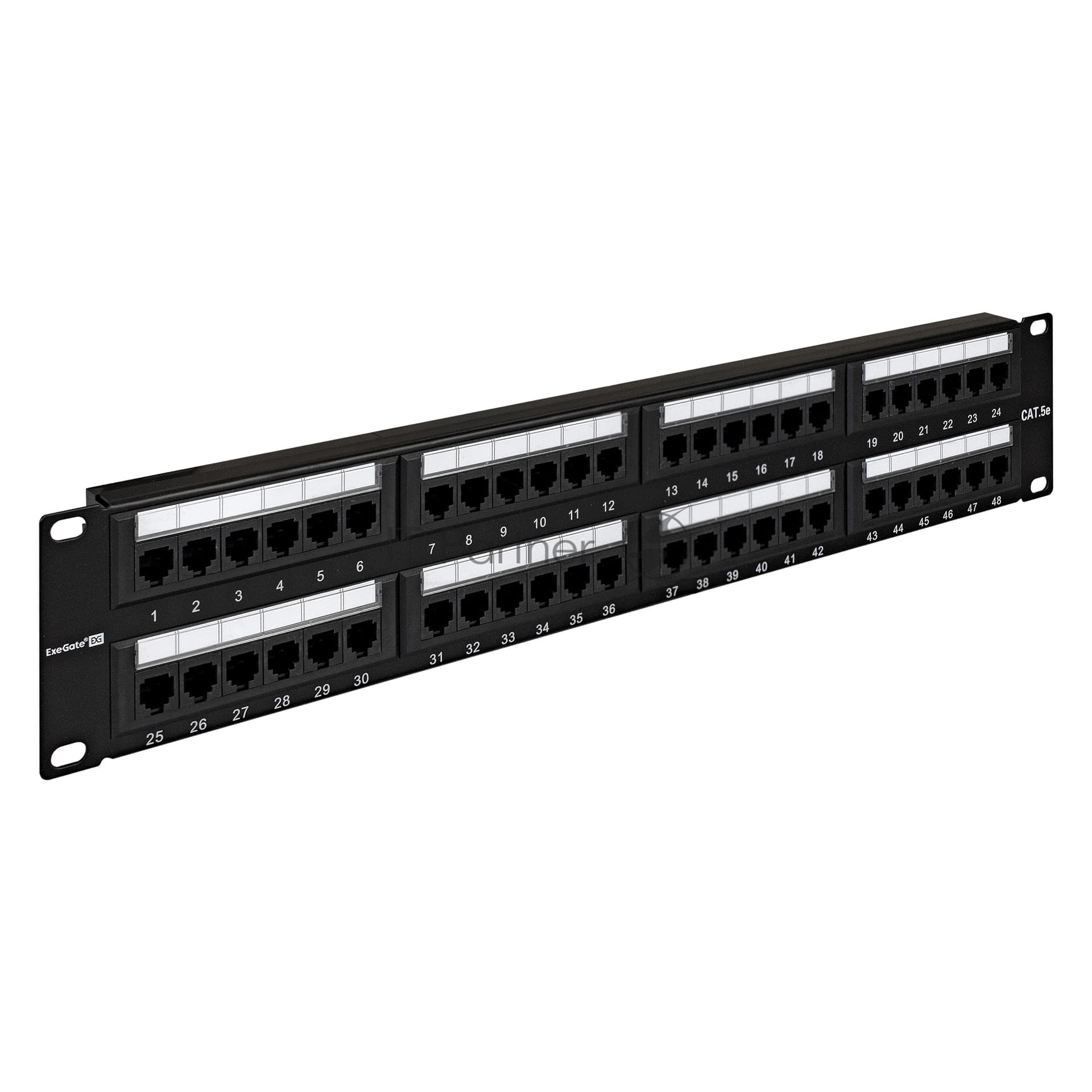 Патч-панель UTP 19" 48 port кат.5e ExeGate разъем KRONE&110 (dual IDC), 2U