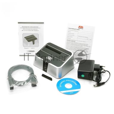 Док-станция для HDD AgeStar 3CBT2 SATA II пластик серебристый 1