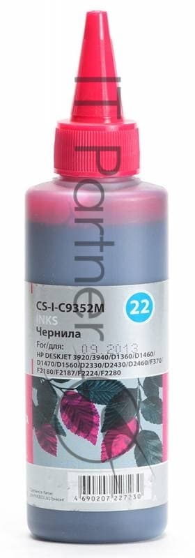 Чернила Cactus CS-I-C9352M пурпурный (100мл) HP DeskJet 3920/3940/D1360/D1460/D1470/D1560/D2330