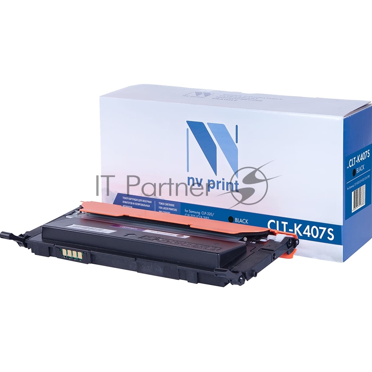 Картридж лазерный NVPrint совместимый Samsung CLT-K407S черный для CLP-325/CLX-3185 (1500k)