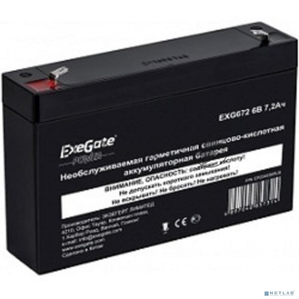 Батарея для ИБП ExeGate EP234536RUS GP 672/EXG672 (6V 7.2Ah) клеммы F1