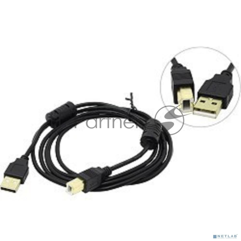 Кабель USB 2.0 A-->B 3м ExeGate 2 фильтра, позолоченные контакты