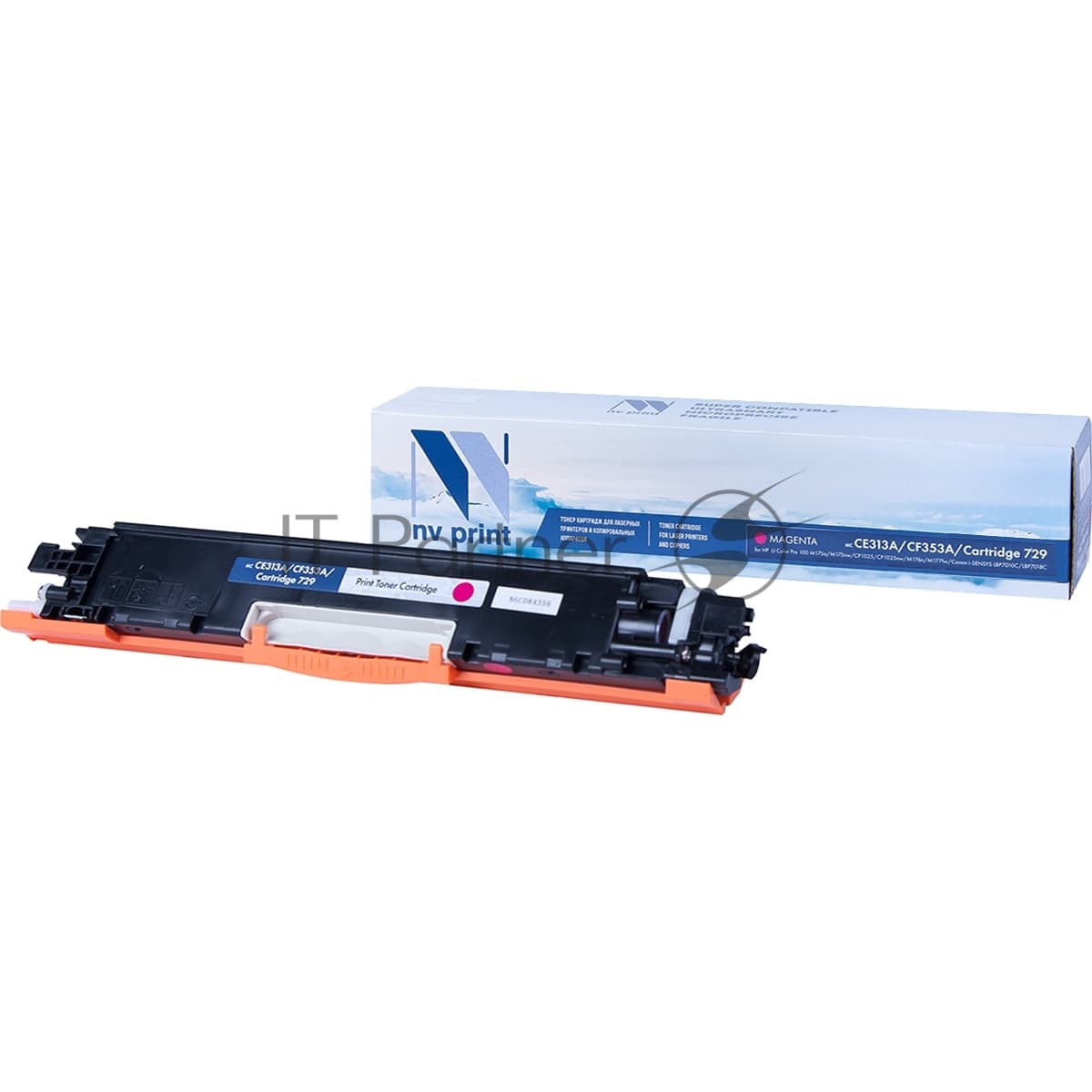 -/ Тонер-картридж NVP NV-CE313A/CF353A/NV-729 Magenta универсальные для HP/Canon Color LaserJet CP1025/ CP1025nw/ M275/ CP1025/ CP1025nw/ 100 M175a/ 100 M175nw/ M176n/ M177fw/ i-Sensys LBP 7010/ 7010C/ 7018/ 7018C (1000k)