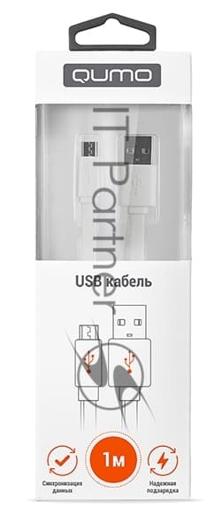 Кабель, USB-Micro USB, плоский, PVC, 1м, черный, коробка с окном