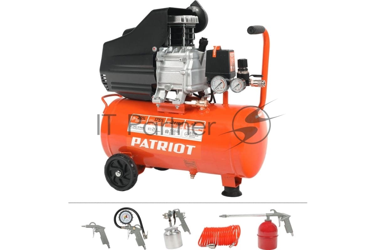 Компрессор поршневой Patriot EURO 50-260K масляный 260л/мин 50л 1800Вт оранжевый
