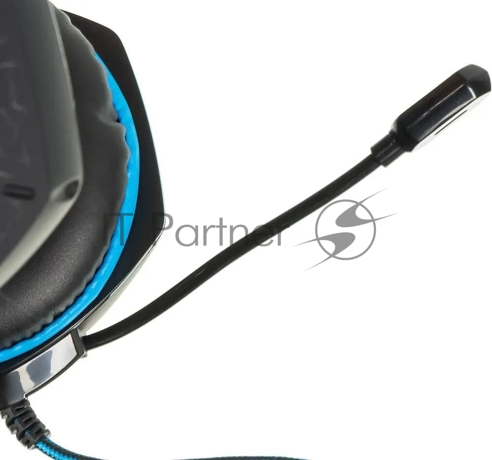 SVEN Гарнитура проводная игровая AP-U980MV, RGB, звук7.1, USB, 2,2м, чёрный/синий