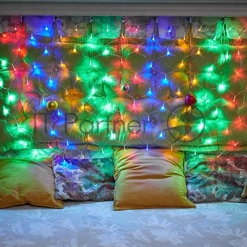 Новогодние светоукрашения Neon-night гирлянда-сеть LED 1х1.5 мМуЛЬТИ с контроллером, 240В