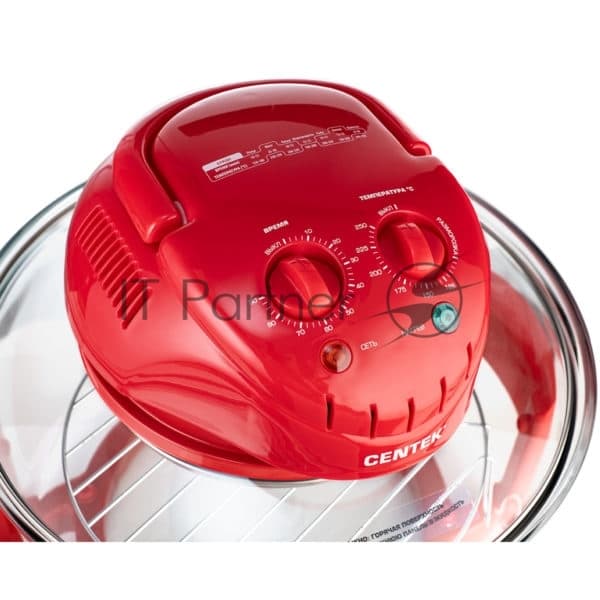 Аэрогриль Centek Ct-1456 красный, 1400 Вт, 12 л, механическое управление, 0 программ