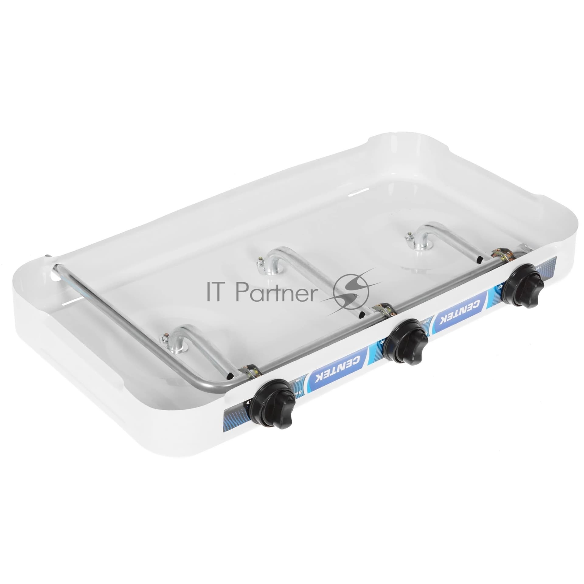 Плита настольная газовая Centek CT-1522 белый, 1.7 кВт, газ, конфорки - 3, эмаль, поворотные переключатели