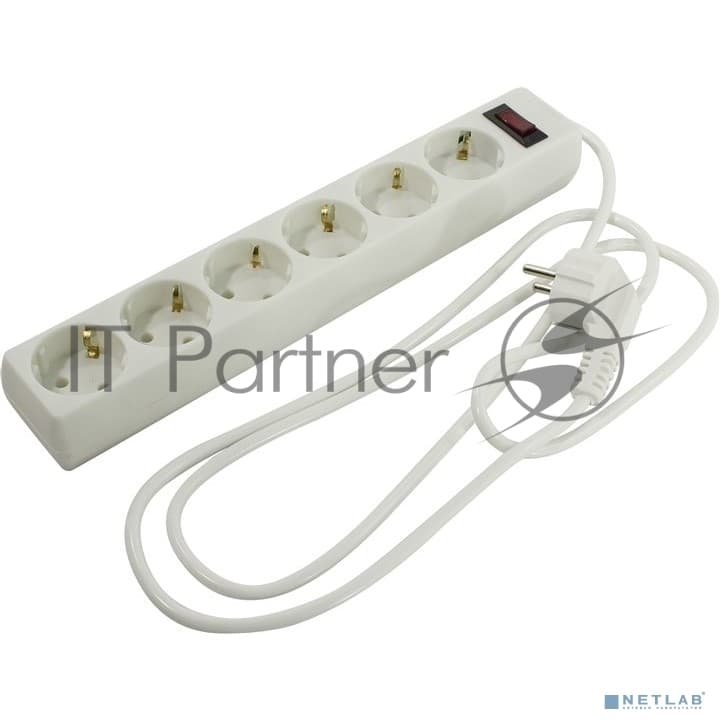 Сетевой фильтр ExeGate EX266866RUS SP-6-1.5W (6 розеток, 1.5 м, евровилка, белый)