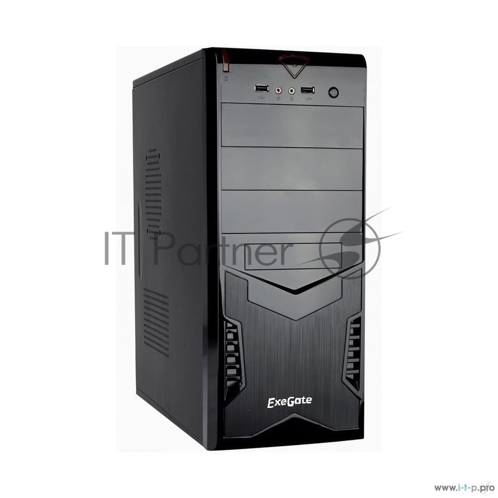 Компьютерный корпус ExeGate EX261449RUS Miditower CP-601 Black, ATX, (CP400W, 80мм), 2хUSB, Audio