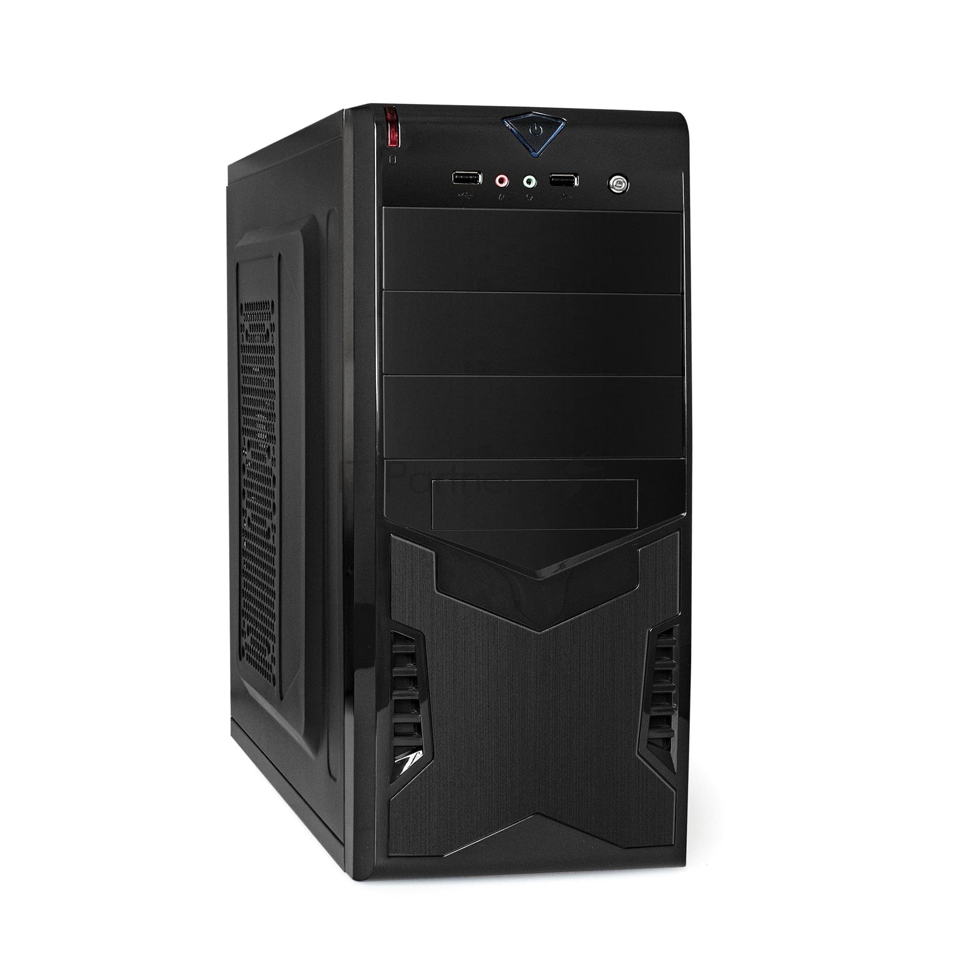 Компьютерный корпус Miditower ExeGate CP-601-UNS350 (ATX, БП UNS350 с вент. 12см, 2*USB, аудио, черный)