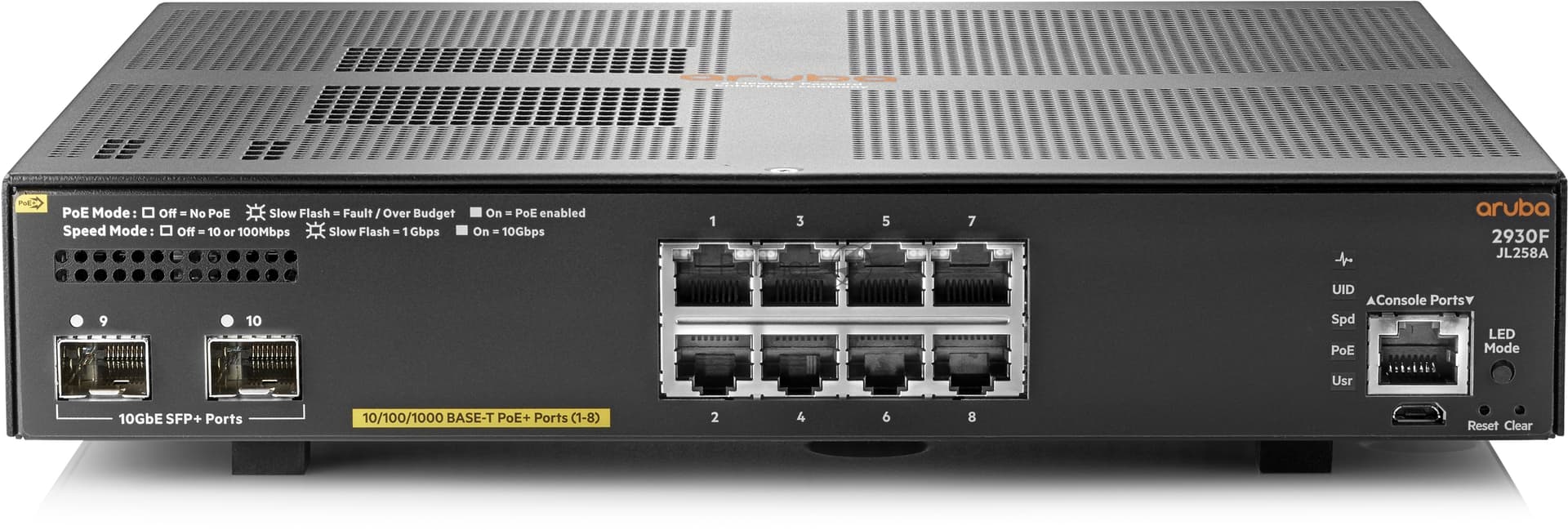 Коммутатор (свитч) HPE JL258A Aruba 2930F 8G PoE+ 2SFP+