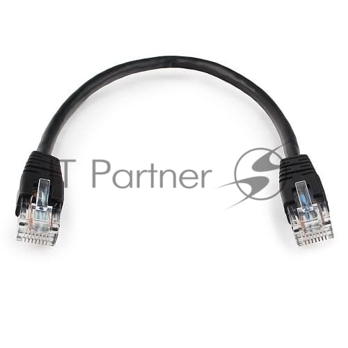 Патч-корд UTP Cablexpert PP6U-0.25M/BK cat.6, 0.25м, литой, многожильный, черный