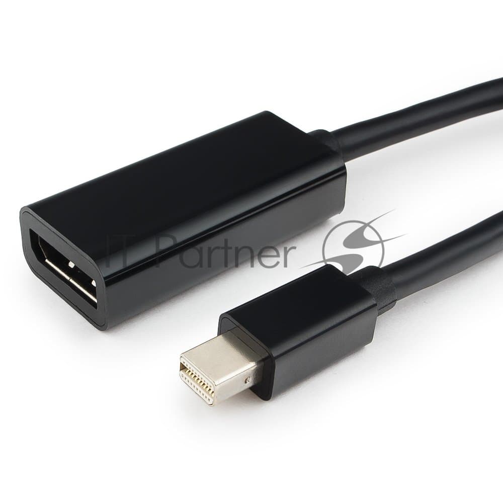 Переходник miniDisplayPort - DisplayPort, Cablexpert A-mDPM-DPF-001, 20M/20F, 16см, черный, пакет