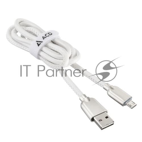 Кабели USB ACD USB кабель ACD-Allure MicroUSB ; USB-A Кожа, 1м, белый (ACD-U926-M1W)