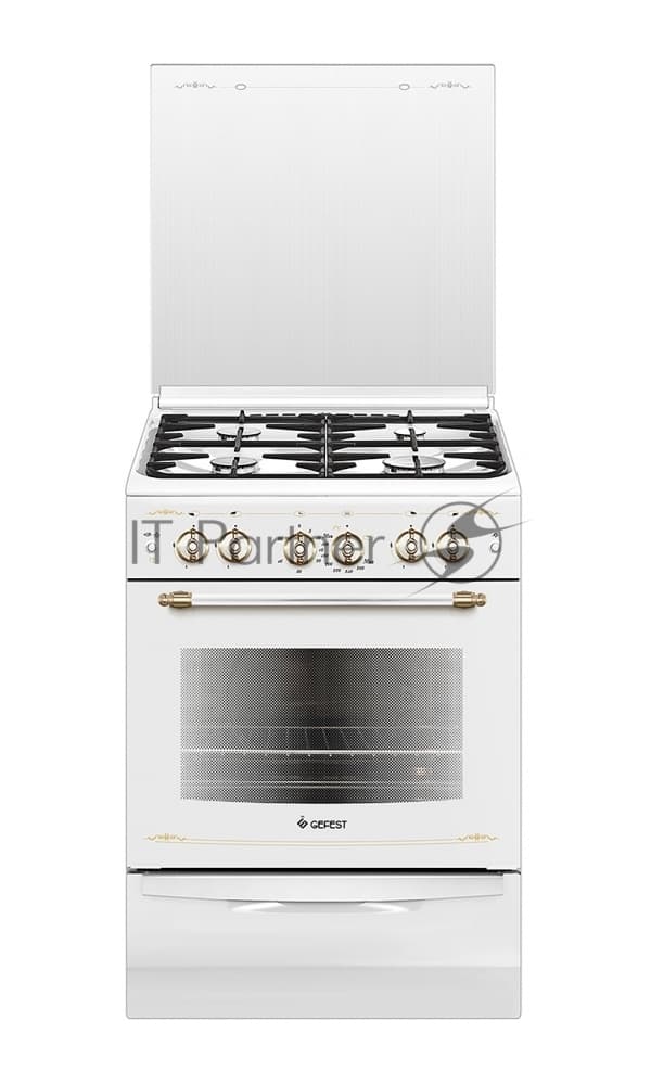 Плита газовая Gefest ПГ 6100-02 0181 белый, конфорок 4 шт, духовка 52 л, 60 см x 85 см x 60 см
