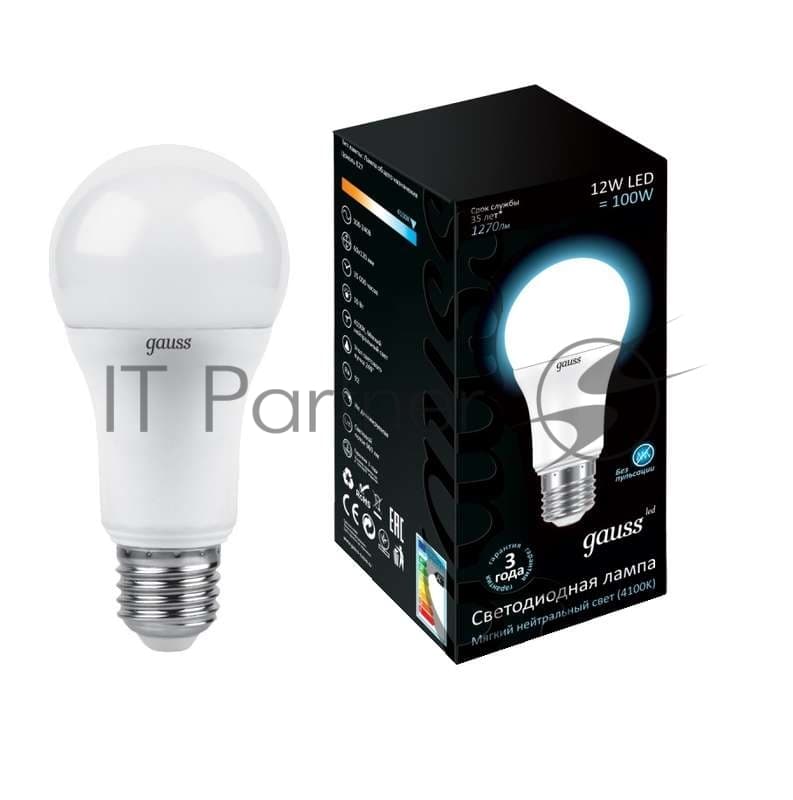Лампа светодиодная Gauss LD102502212LED A60 globe 12W E27 4100K