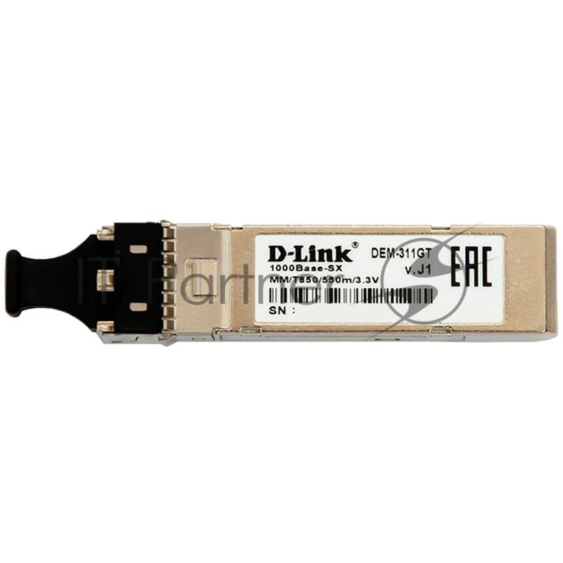 Трансивер D-Link 311GT/A1A SFP-трансивер с 1 портом 1000Base-SX для многомодового оптического кабеля (до 550 м)