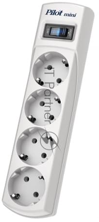 Сетевой фильтр Pilot mini 7 м, 4 розетки, белый, коробка