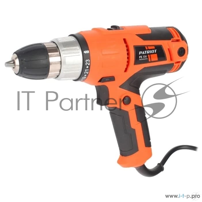 Дрель-шуруповерт Patriot FS 306, 300 Вт, 35 Нм, щеточный
