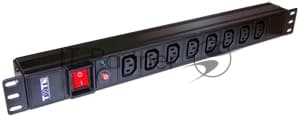 Блок розеток 19" 8 шт. C13, 10A 250V, без шнура питания