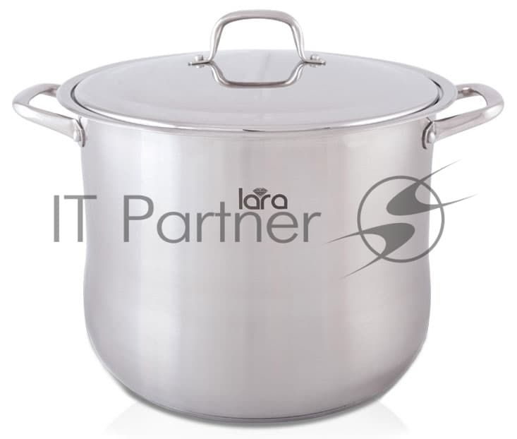 Кастрюля Lara LR02-44 15,2 л LR02-44 Кастрюля Lara (нерж) 28x23 см, 15.2 л, капсулир индукц дно, крышка из стали