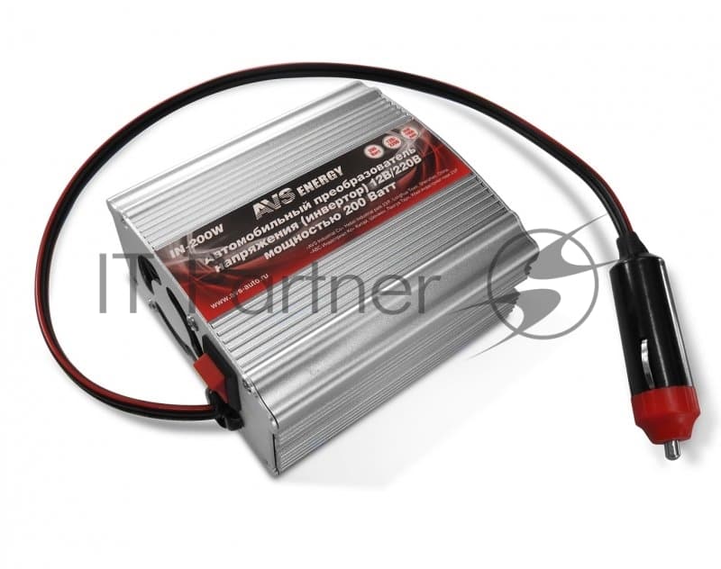 Инвертор AVS IN-200W автомобильный 12/220V 200Вт 50-60Гц 8,2х8,9x4,7см