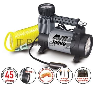 Компрессор автомобильный Turbo AVS KS 450 L 250Вт 12В 14А 45л/мин 10Атм