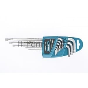 Набор ключей Gross 16407 имбусовых torx-tt 9шт: t10-t50 удлиненные s2 сатинированные