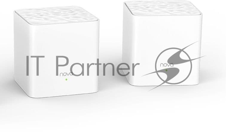 МаршрутизаторTenda nova MW3 (2 роутера) АС1200 Двухдиапазонная Wi-Fi Mesh система, 2 порта fast ethernet RJ45