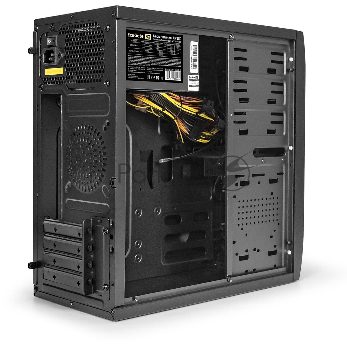 Корпус Minitower ExeGate QA-412U (mATX, без БП, 2*USB+2*USB3.0, аудио, черный) <EX272749RUS>